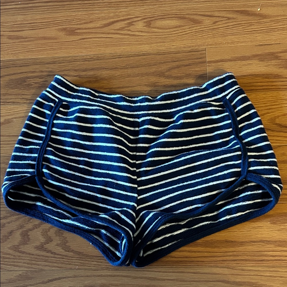 Navy Striped Women's Shorts